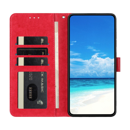 For Samsung Galaxy S24+ 5G Butterfly Flutter Pattern Embossed Leather Phone Case(Red)
