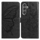 For Samsung Galaxy S24+ 5G Butterfly Flutter Pattern Embossed Leather Phone Case(Black)