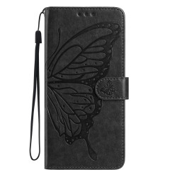 For Samsung Galaxy S24+ 5G Butterfly Flutter Pattern Embossed Leather Phone Case(Black)