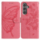 For Samsung Galaxy S24+ 5G Butterfly Flutter Pattern Embossed Leather Phone Case(Rose Red)