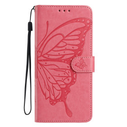 For Samsung Galaxy S24+ 5G Butterfly Flutter Pattern Embossed Leather Phone Case(Rose Red)