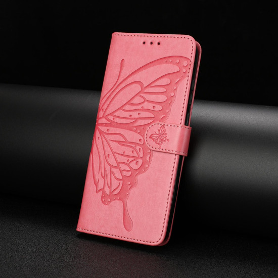 For Samsung Galaxy S24+ 5G Butterfly Flutter Pattern Embossed Leather Phone Case(Rose Red)
