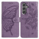 For Samsung Galaxy S24+ 5G Butterfly Flutter Pattern Embossed Leather Phone Case(Purple)