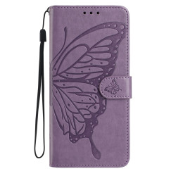 For Samsung Galaxy S24+ 5G Butterfly Flutter Pattern Embossed Leather Phone Case(Purple)