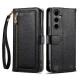 For Samsung Galaxy S24+ 5G ESEBLE E11 Colorful Litchi Pattern Zipper Wallet Leather Phone Case(Black)