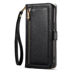 For Samsung Galaxy S24+ 5G ESEBLE E11 Colorful Litchi Pattern Zipper Wallet Leather Phone Case(Black)