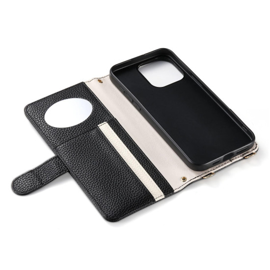 For Samsung Galaxy S24+ 5G ESEBLE E11 Colorful Litchi Pattern Zipper Wallet Leather Phone Case(Black)