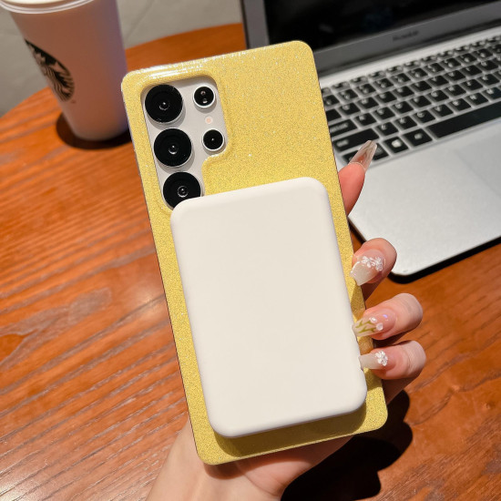 For Samsung Galaxy S24+ 5G Glitter Powder Plating MagSafe IMD Full Coverage Phone Case(White)