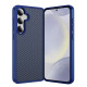 For Samsung Galaxy S24+ 5G Carbon Fiber Texture Skin-feel Acrylic TPU Phone Case(Blue)