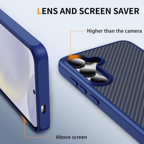 For Samsung Galaxy S24+ 5G Carbon Fiber Texture Skin-feel Acrylic TPU Phone Case(Blue)