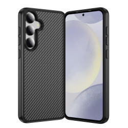 For Samsung Galaxy S24+ 5G Carbon Fiber Texture Skin-feel Acrylic TPU Phone Case(Black)