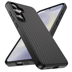 For Samsung Galaxy S24+ 5G Carbon Fiber Texture Skin-feel Acrylic TPU Phone Case(Black)