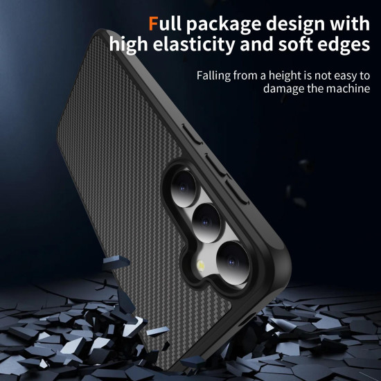 For Samsung Galaxy S24+ 5G Carbon Fiber Texture Skin-feel Acrylic TPU Phone Case(Black)
