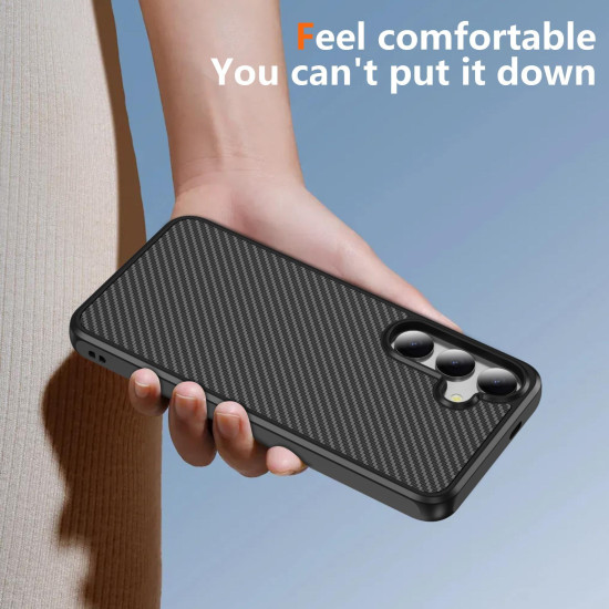 For Samsung Galaxy S24+ 5G Carbon Fiber Texture Skin-feel Acrylic TPU Phone Case(Black)