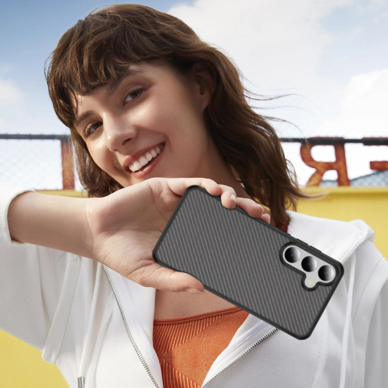 For Samsung Galaxy S24+ 5G Carbon Fiber Texture Skin-feel Acrylic TPU Phone Case(Black)