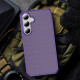 For Samsung Galaxy S24+ 5G Carbon Fiber Texture Skin-feel Acrylic TPU Phone Case(Purple)
