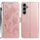 For Samsung Galaxy S24+ 5G Rose Flower Embossing Pattern Leather Phone Case(Rose Gold)
