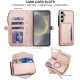 For Samsung Galaxy S24+ 5G Multifunctional Wallet Detachable Leather Phone Case with Lanyard(Rose Gold)