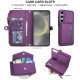For Samsung Galaxy S24+ 5G Multifunctional Wallet Detachable Leather Phone Case with Lanyard(Dark Purple)