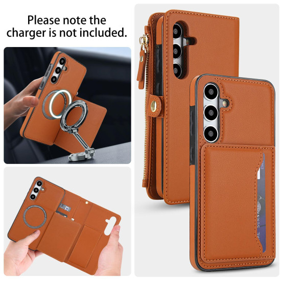 For Samsung Galaxy S24+ 5G Multifunctional Wallet Detachable Leather Phone Case with Lanyard(Brown)