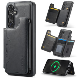 For Samsung Galaxy S24+ 5G MAGKING K3 Series MagSafe RFID Card Bag Detachable Phone Case(Black)