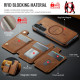 For Samsung Galaxy S24+ 5G MAGKING K3 Series MagSafe RFID Card Bag Detachable Phone Case(Brown)