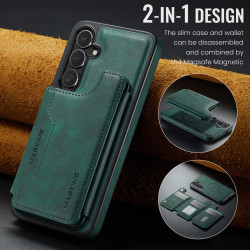 For Samsung Galaxy S24+ 5G MAGKING K3 Series MagSafe RFID Card Bag Detachable Phone Case(Green)