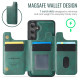 For Samsung Galaxy S24+ 5G MAGKING K3 Series MagSafe RFID Card Bag Detachable Phone Case(Green)