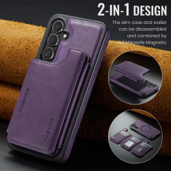 For Samsung Galaxy S24+ 5G MAGKING K3 Series MagSafe RFID Card Bag Detachable Phone Case(Purple)