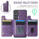 For Samsung Galaxy S24+ 5G MAGKING K3 Series MagSafe RFID Card Bag Detachable Phone Case(Purple)
