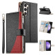 For Samsung Galaxy S23+ 5G Stitching Multi-card Zipper Wallet Leather Phone Case with Short Strap(Black)