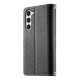 For Samsung Galaxy S23+ 5G Stitching Multi-card Zipper Wallet Leather Phone Case with Short Strap(Black)