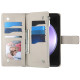 For Samsung Galaxy S23+ 5G Stitching Multi-card Zipper Wallet Leather Phone Case with Short Strap(Brown)