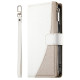 For Samsung Galaxy S23+ 5G Stitching Multi-card Zipper Wallet Leather Phone Case with Short Strap(White)