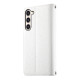 For Samsung Galaxy S23+ 5G Stitching Multi-card Zipper Wallet Leather Phone Case with Short Strap(White)