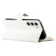 For Samsung Galaxy S23+ 5G Stitching Multi-card Zipper Wallet Leather Phone Case with Short Strap(White)
