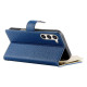 For Samsung Galaxy S23+ 5G Stitching Multi-card Zipper Wallet Leather Phone Case with Short Strap(Dark Blue)