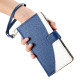 For Samsung Galaxy S23+ 5G Stitching Multi-card Zipper Wallet Leather Phone Case with Short Strap(Dark Blue)