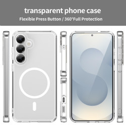 For Samsung Galaxy S24+ 5G PC Hybrid TPU Airbag Shockproof MagSafe Phone Case(Transparent)