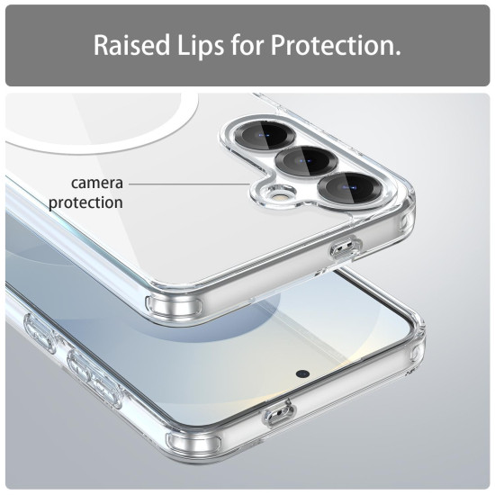 For Samsung Galaxy S24+ 5G PC Hybrid TPU Airbag Shockproof MagSafe Phone Case(Transparent)