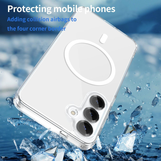 For Samsung Galaxy S24+ 5G PC Hybrid TPU Airbag Shockproof MagSafe Phone Case(Transparent)