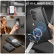 For Samsung Galaxy S24+ 5G JEEHOOD J09 Buckle Card Bag MagSafe Magnetic Style RFID Leather Phone Case(Black)