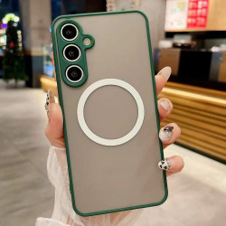 For Samsung Galaxy S24+ 5G Hawkeye Skin Feel MagSafe Phone Case(Dark Green)