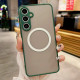 For Samsung Galaxy S24+ 5G Hawkeye Skin Feel MagSafe Phone Case(Dark Green)