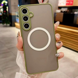 For Samsung Galaxy S24+ 5G Hawkeye Skin Feel MagSafe Phone Case(Army Green)