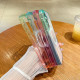 For Samsung Galaxy S24+ 5G Contrast Color Gradient Transparent MagSafe Phone Case(Fluorescent Green + Light Pink)
