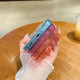 For Samsung Galaxy S24+ 5G Contrast Color Gradient Transparent MagSafe Phone Case(Green + Blue)