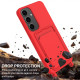 For Samsung Galaxy S24+ 5G Integrated Card Bag Solid Color Liquid Silicone Phone Case Gen2 with Short Lanyard(Red)