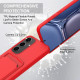 For Samsung Galaxy S24+ 5G Integrated Card Bag Solid Color Liquid Silicone Phone Case Gen2 with Short Lanyard(Red)