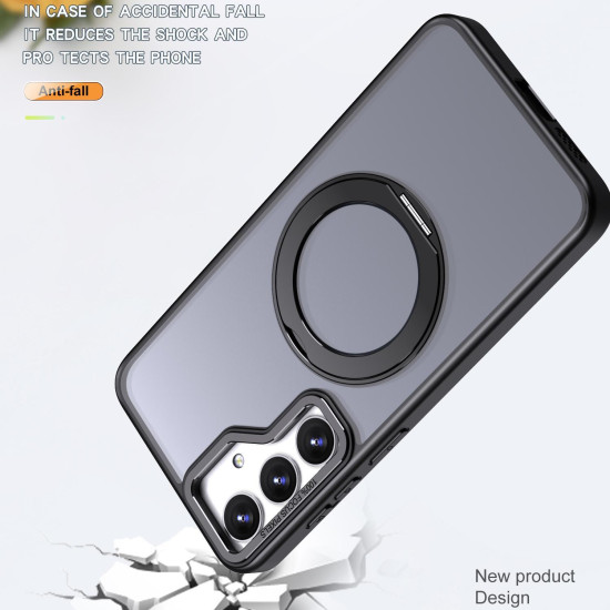 For Samsung Galaxy S24+ 5G kalebol MagSafe Metal Ring Holder Phone Case(Black)